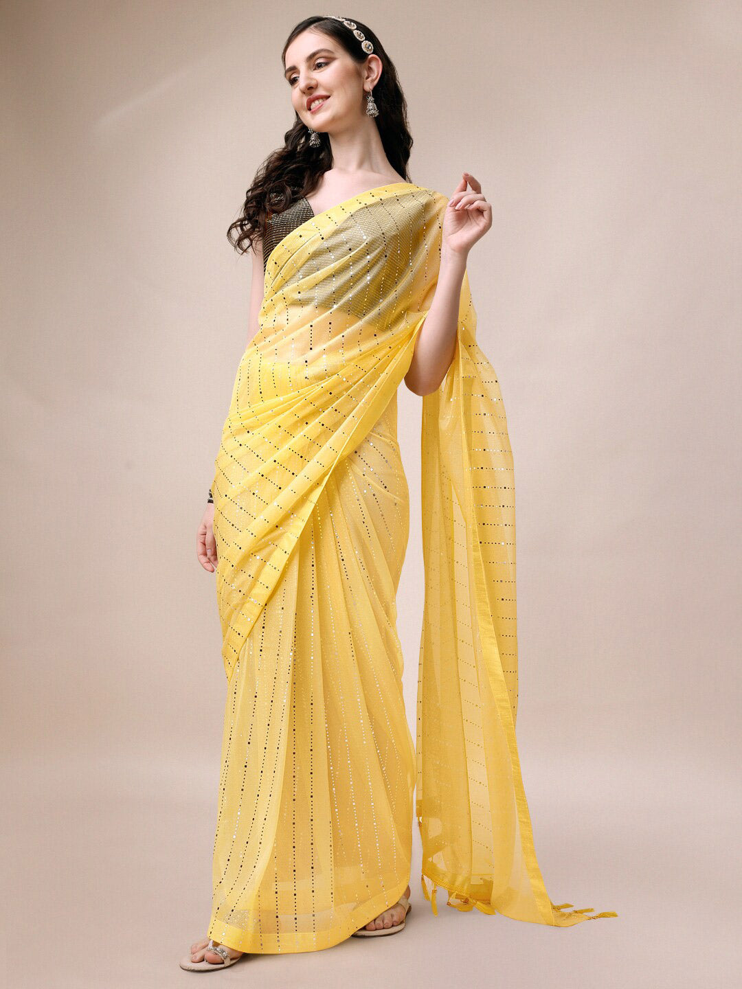 Kalini Embellished Beads and Stones Pure Silk Saree - Distacart