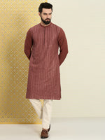Thumbnail for House of Pataudi Men Floral Embroidered Sequined Floral Jashn Kurta - Distacart