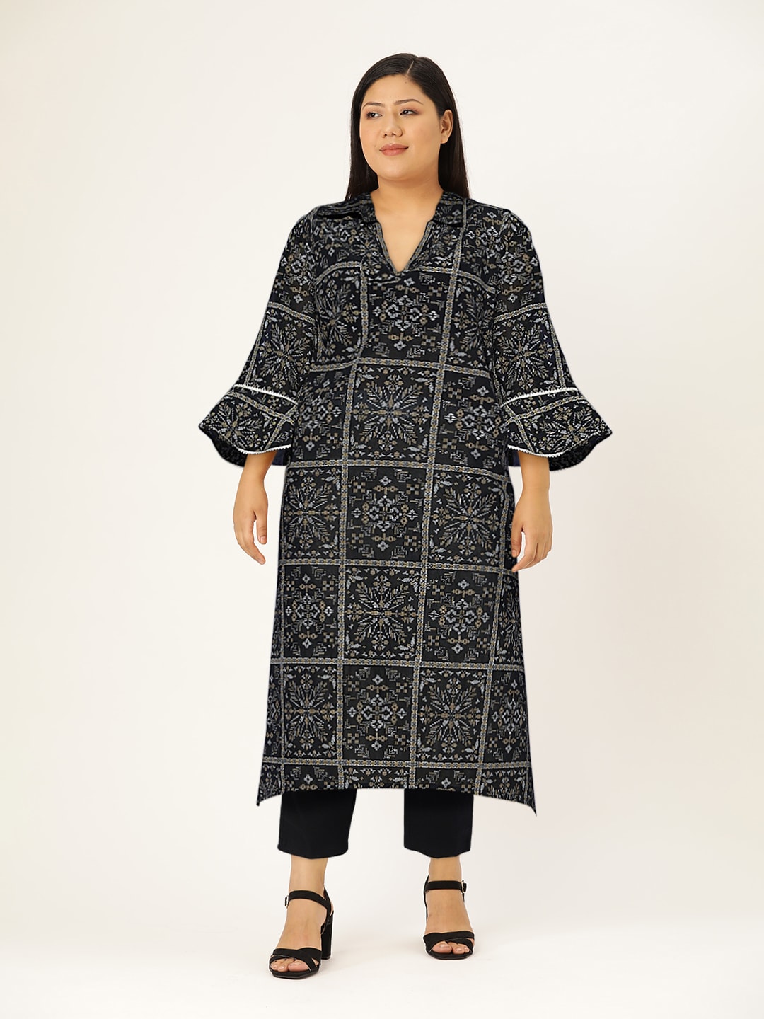 Sangria Women Black New Neckline Kurta - Distacart