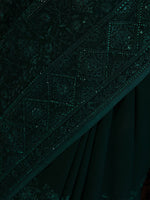 Thumbnail for Koskii Embellished Embroidered Poly Georgette Saree - Distacart