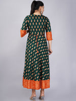 Thumbnail for Kalini Green Floral Printed Anarkali Kurta For Women - Distacart