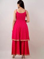 Thumbnail for Kalini Women Floral Embroidered Spaghetti Kurta Sharara and Dupatta set - Distacart