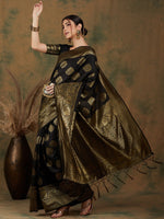 Thumbnail for Sangria Ethnic Motif Woven-Design Banarasi Sarees - Distacart