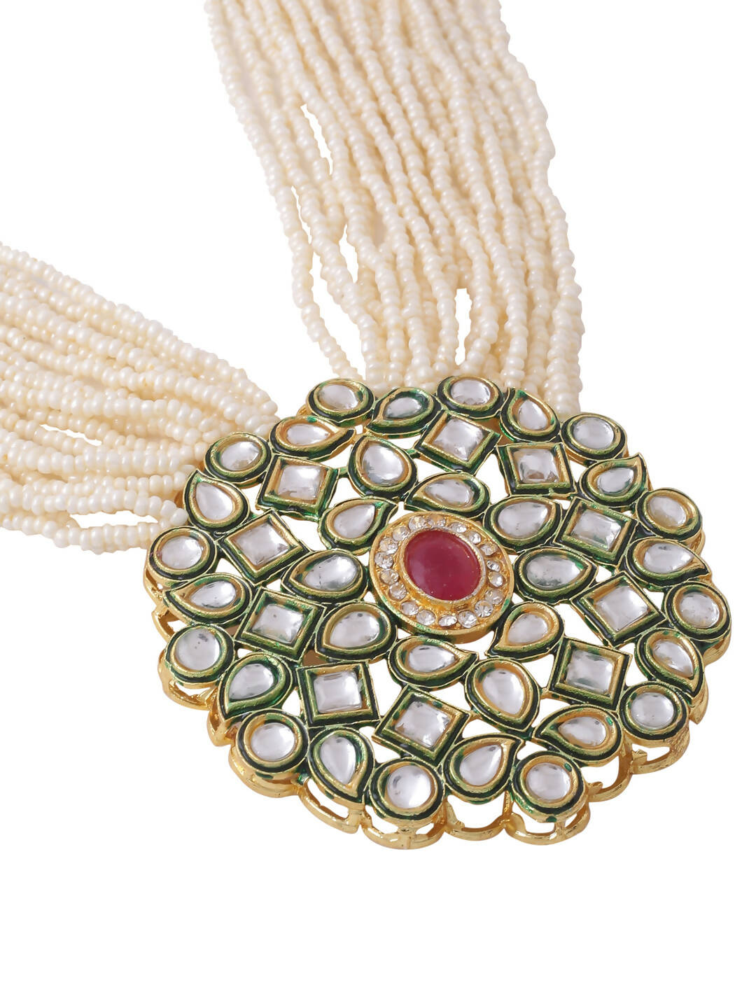 NVR Women Gold-Plated Kundan Studded Jewellery Set - Distacart