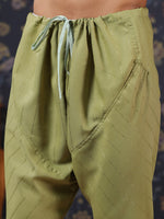 Thumbnail for House of Pataudi Straight Kurta With Pyjamas & Embroidered Sequin Work Nehru Jacket - Distacart
