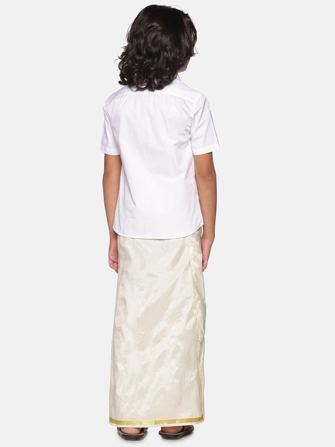 Sethukrishna Boys White Shirt with Readymade Dhoti - Distacart