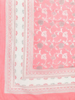 Thumbnail for Kalini Women Pink Ethnic Motifs Striped Thread Work Pure Cotton Kurta with Trousers & With Dupatta - Distacart