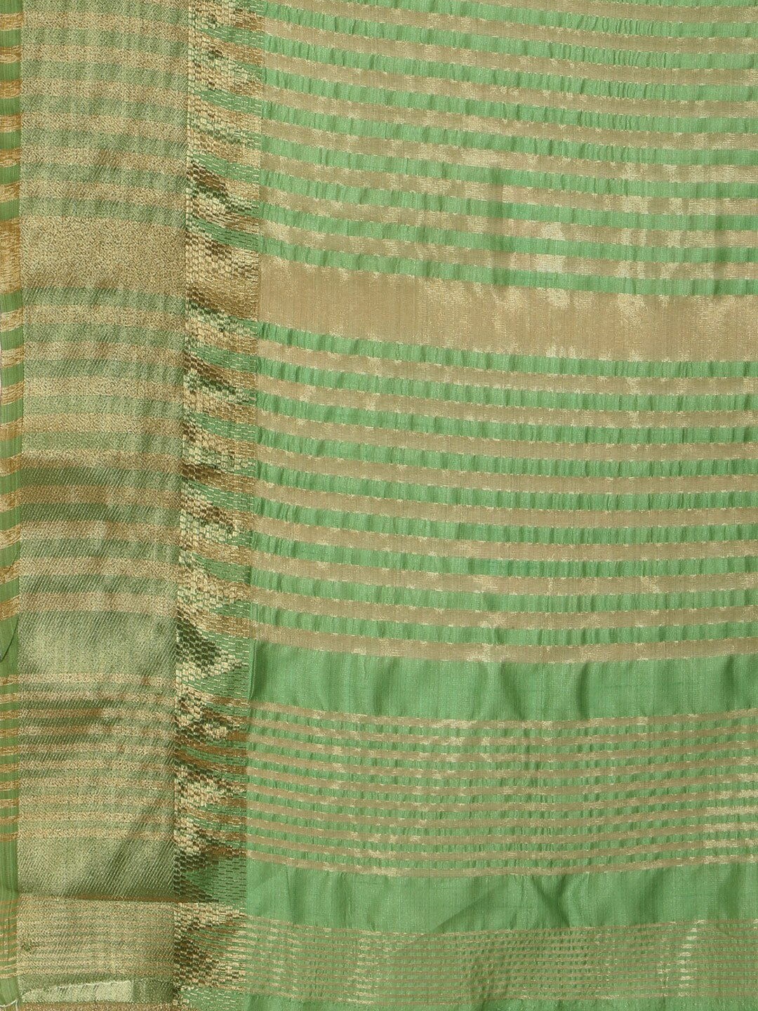Kalini Green & Gold-Toned Woven Design Zari Silk Blend Banarasi Saree - Distacart