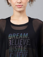 Thumbnail for MKH Dri-FIT Typography Printed Drop Shoulder Sleeves Relaxed Fit Sports T-shirt - Distacart