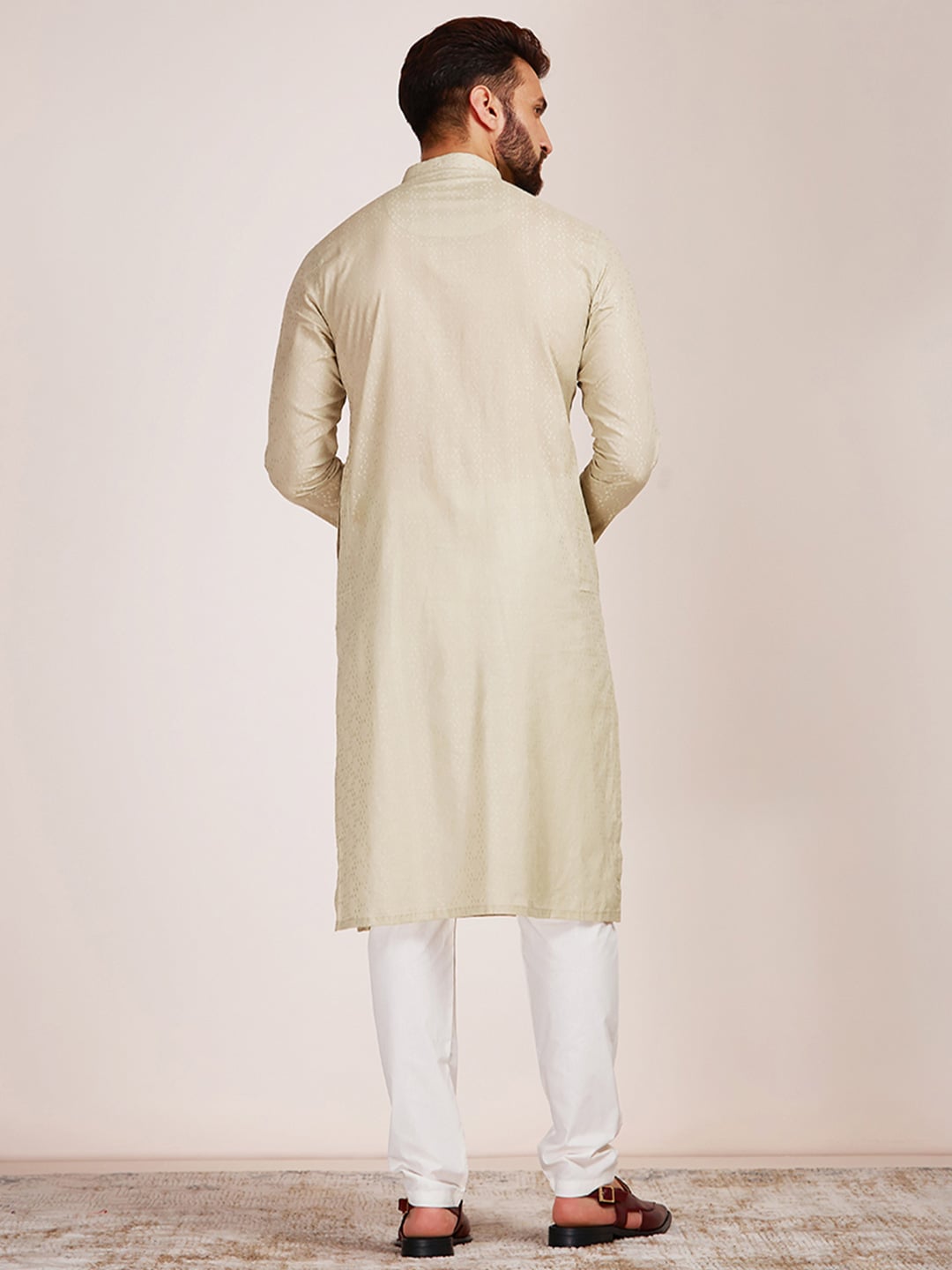 Manyavar Men Ethnic Motifs Pure Cotton Kurta with Churidar - Distacart