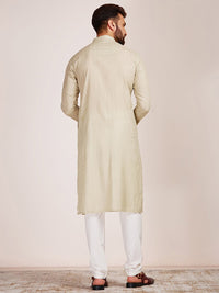 Thumbnail for Manyavar Men Ethnic Motifs Pure Cotton Kurta with Churidar - Distacart