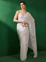Thumbnail for Sangria Embellished Pure Georgette Sarees - Distacart