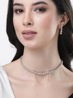 Thumbnail for NVR Women Silver Plated Cz Stone Handcrafted Jewellery Set - Distacart