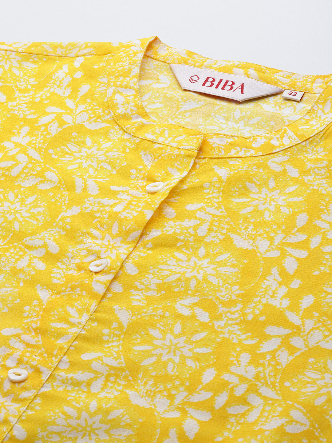 Biba Pure Cotton Printed Straight Kurta With Palazzos - Distacart