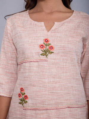 Kalini Women Orange Embroidery Straight Kurta - Distacart