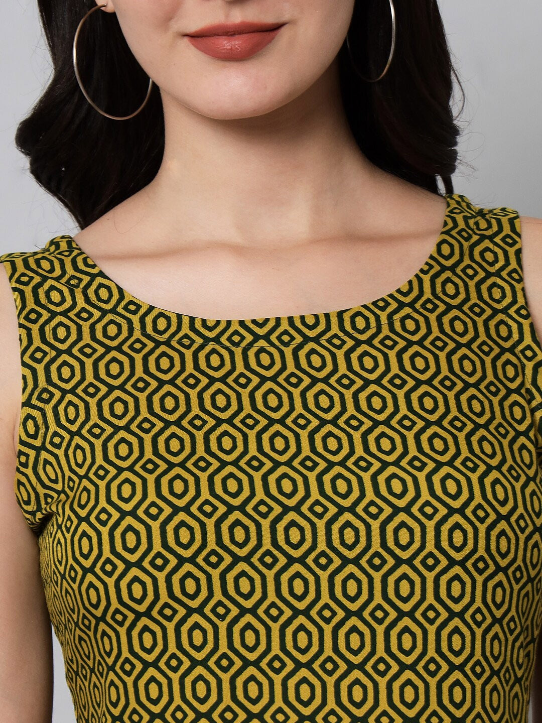 Kalini Women Green Geometric Printed Kurta - Distacart