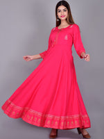 Thumbnail for Kalini Women Peach-Coloured Yoke Design Cold-Shoulder Sleeves Anarkali Kurta - Distacart