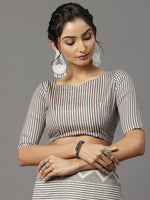 Thumbnail for Mitera Grey & Off White Art Silk Bhagalpuri Saree - Distacart