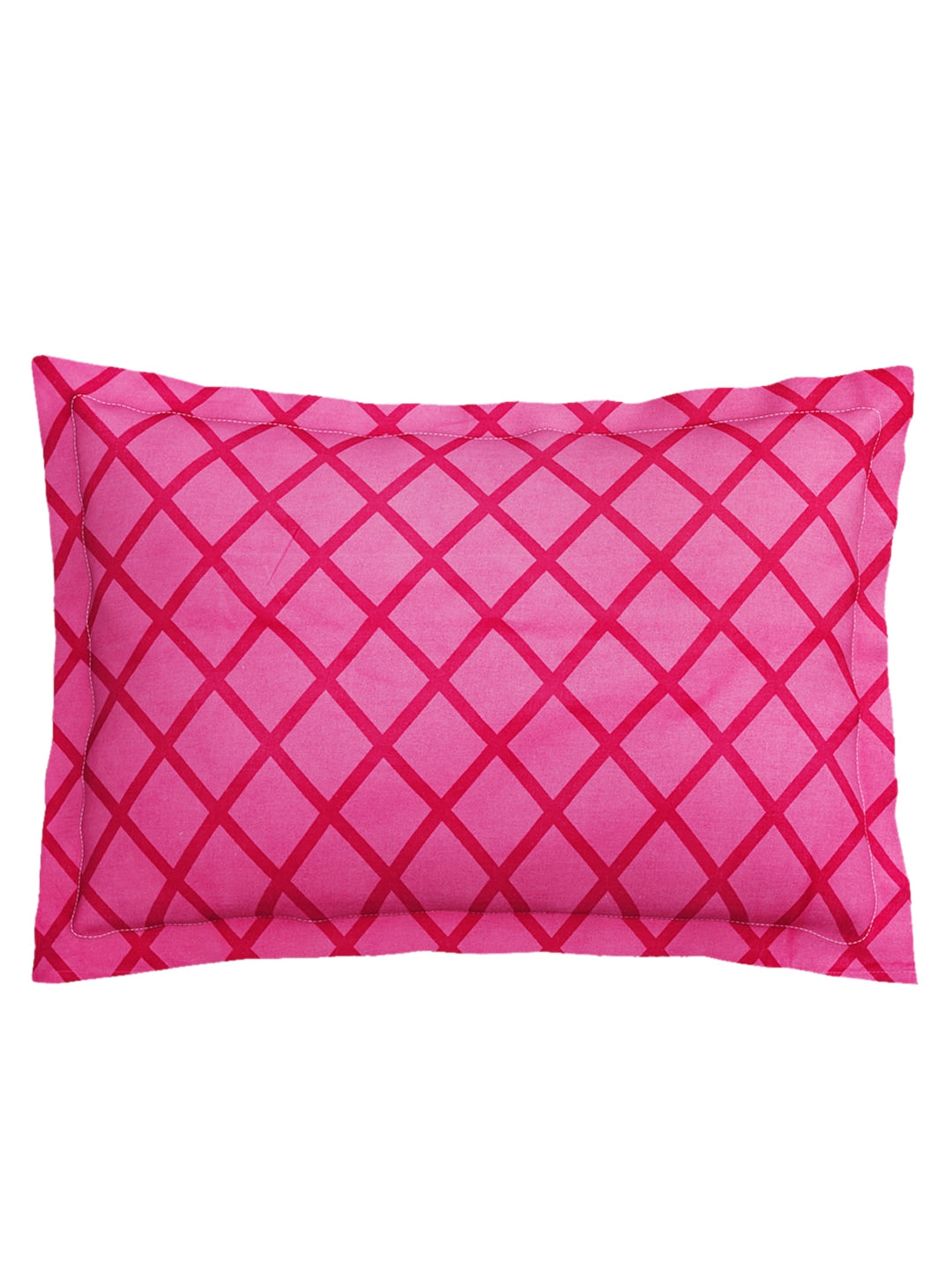 SEJ by Nisha Gupta White & Pink Floral 144 TC Cotton 1 King Bedsheet with 2 Pillow Covers - Distacart