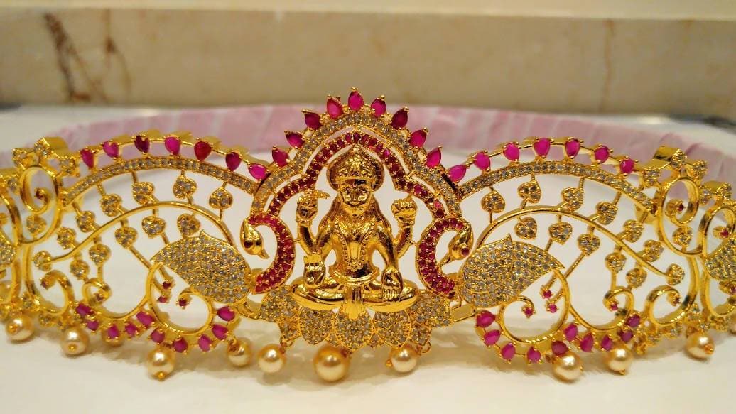 AD Ruby Temple Bridal Waist Belt