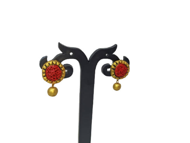 Terracotta Button Studs