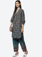 Thumbnail for Biba Women Green Ethnic Motifs Printed Kurta with Salwar - Distacart