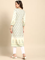 Thumbnail for Sangria Women Green Floral Yoke Design Kurta - Distacart