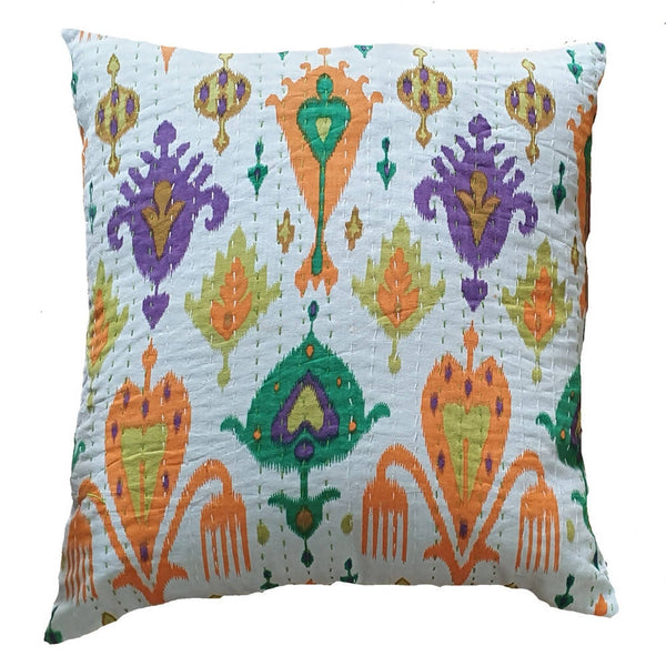 The Decor Nook Off White Base With Multi Colour Leaf Print Cushion Cover - Distacart