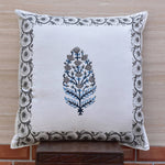 Thumbnail for The Decor Nook Grey Floral Pattern With Grey Border Cushion Cover - Distacart