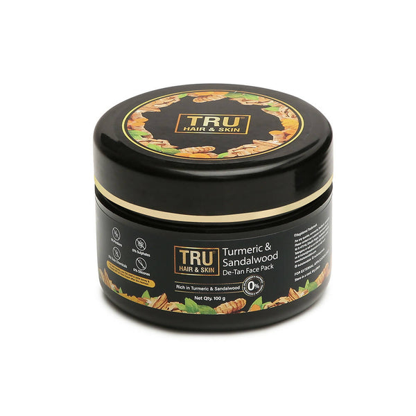 Tru Hair & Skin Turmeric & Sandalwood De-Tan Face Pack - Distacart