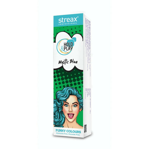 Streax Professional Hold & Play Funky Colours - Mystic Blue - Distacart