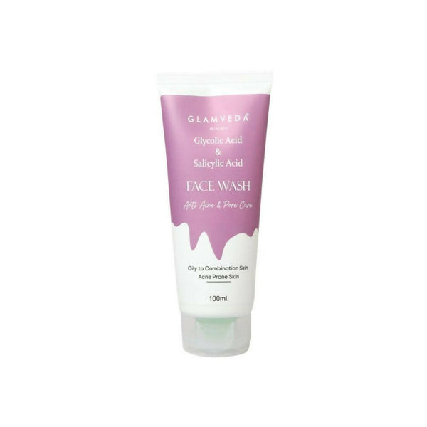 Glamveda Glycolic Acid & Salicylic Acid Anti Acne Face Wash - Distacart