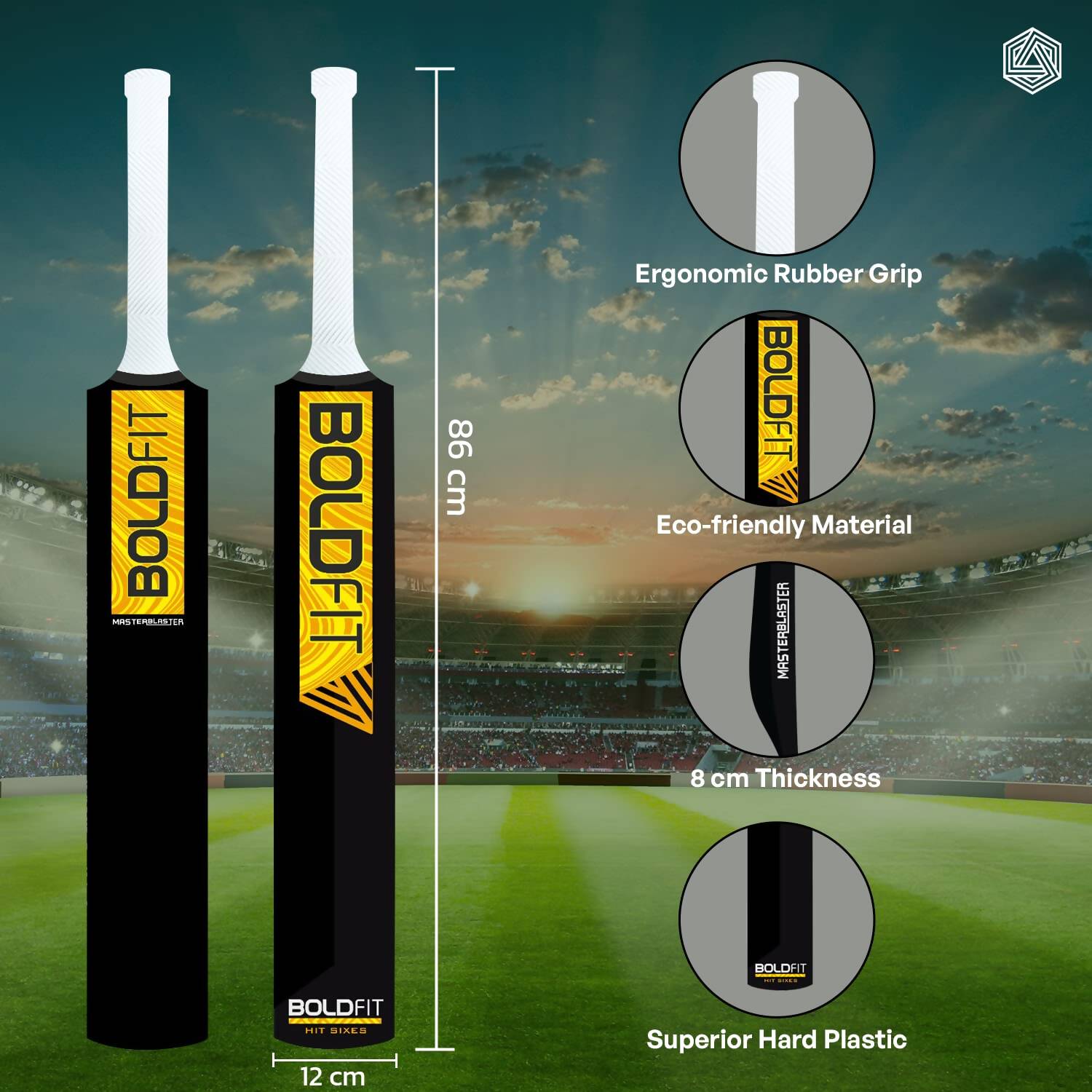Boldfit Turf Cricket Bat (Full Size) - Distacart