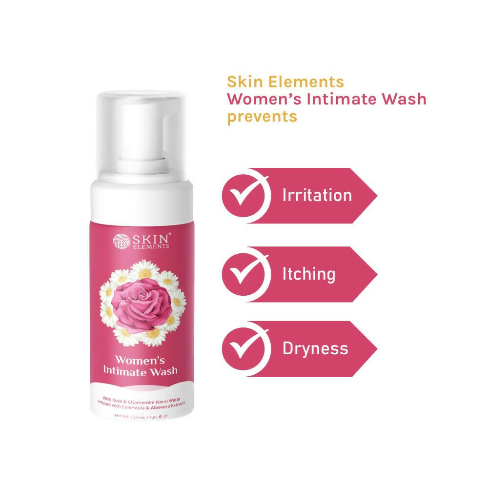 Skin Elements Women's Intimate Wash with Rose & Chamomile Floral Water - Distacart