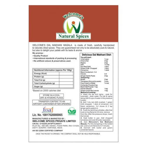 Welcome’s Natural Spices Dal Makhani Masala Powder - Distacart