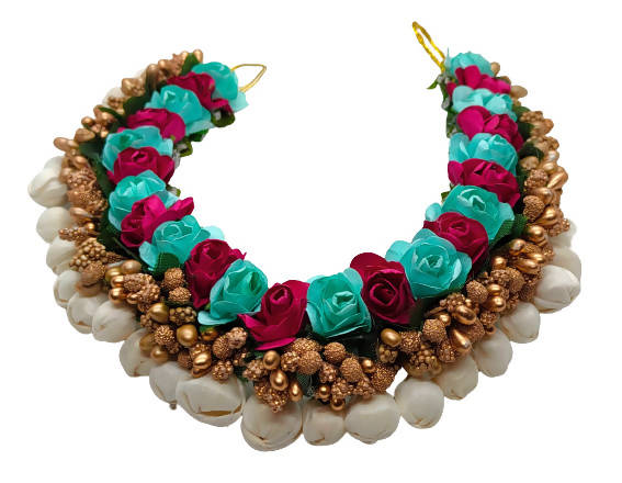 Skyblue & Pink Hair Gajra