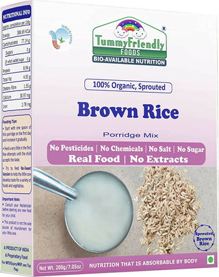 TummyFriendly Foods Organic Sprouted Brown Rice Porridge Mix Organic Baby Food for 6 Months Old - Distacart