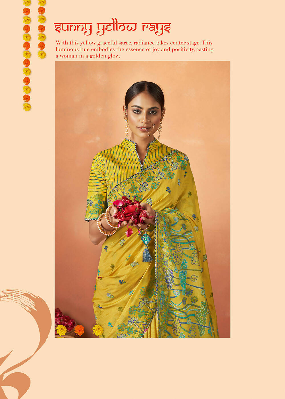 Yellow Tusser Silk Woven Design Saree With Unstitched Blouse Piece - Norita Royal Pradha - Distacart