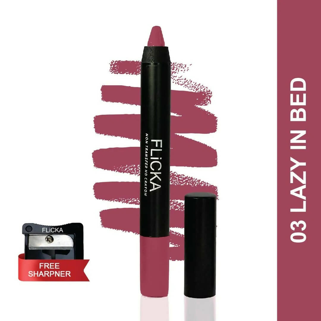 FLiCKA Lasting Lipsence Crayon Lipstick 03 Lazy In Bed - Coral - Distacart