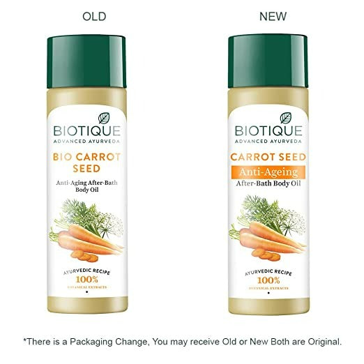 Biotique Advanced Ayurveda Bio Carrot Seed Anti-Aging After-Bath Body Oil - Distacart