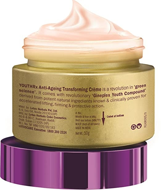 Lotus Herbals Youth Rx Anti-Aging Transforming Creme – SPF 25, PA +++ - Distacart
