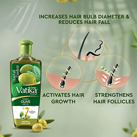 Dabur Vatika Natural Spanish Olive Hair Oil - Distacart