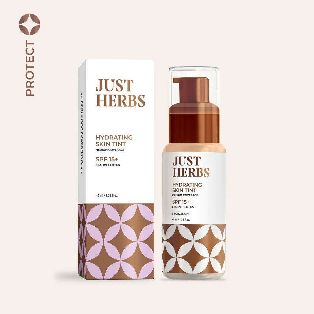 Just Herbs Herb Enriched Skin Tint Medium Coverage Broad-Spectrum Sun Protection - Porcelain - Distacart
