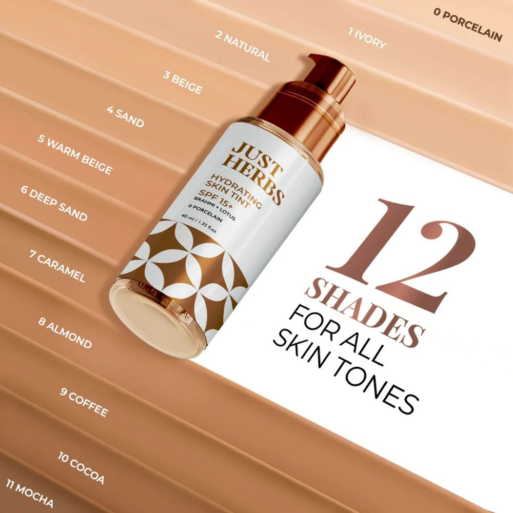 Just Herbs Herb Enriched Skin Tint Medium Coverage Broad-Spectrum Sun Protection - Porcelain - Distacart