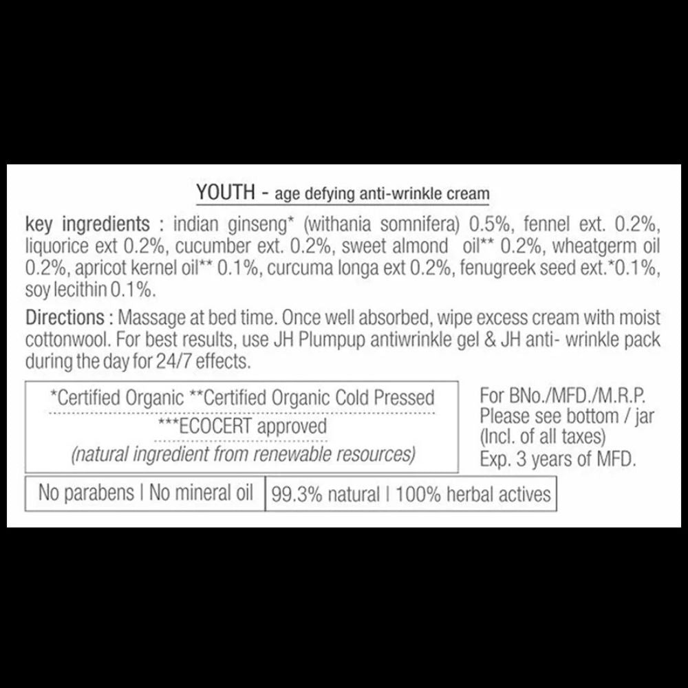 Just Herbs Youth Antiwrinkle Indian Ginseng & Fennel Night Repair Cream - Distacart