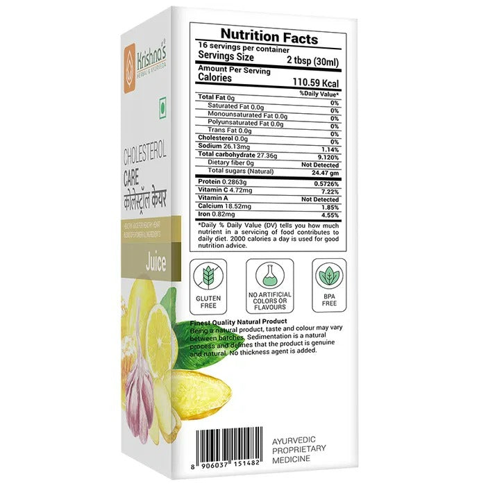 Krishna's Herbal & Ayurveda Cholesterol Care Juice - Distacart