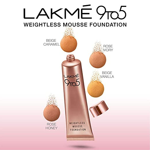 Lakme 9 To 5 Weightless Mousse Foundation - Beige Vanilla - Distacart