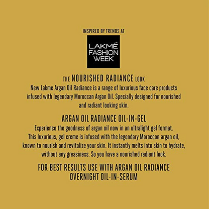 Lakme Absolute Argan Oil Radiance Oil-In-Gel - Distacart