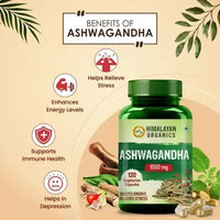 Thumbnail for Himalayan Organics Ashwagandha 1000 mg Vegetarian Capsules - Distacart