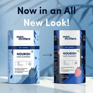 Man Matters Biotin Nourish Hair Gummies With Multivitamins (Sugar Free) - Strawberry Flavor - Distacart